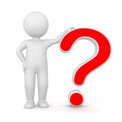 3D M&auml;nnchen mit rotem Fragezeichen sucht Rat