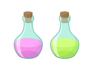 Vector illustration of two bottles
