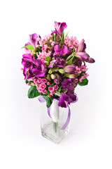 Flower bouquet on white background 