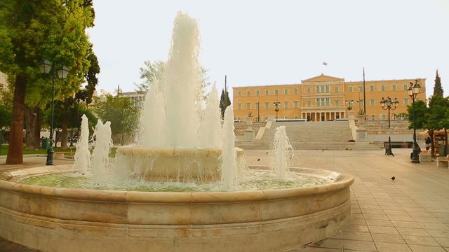 Constitution Square and parliament building in Athens, capital city of Greece