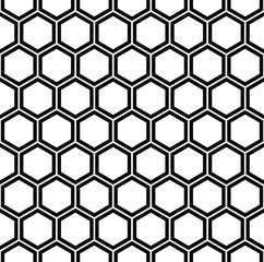 Repeating black and white hexagon pattern