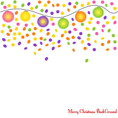 Merry Christmas BackGround confetti and garlands Vector