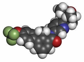 Sonidegib cancer drug molecule. 