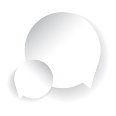Vector abstract illustration of white and paper round speech bub