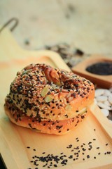 Whole wheat bread with black sesame