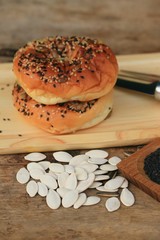 Whole wheat bread with black sesame