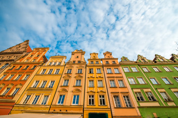 Buildings on the market square in Wroclaw