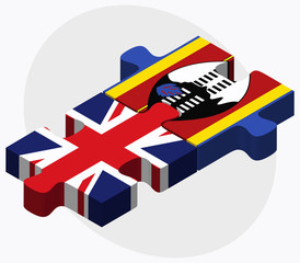 United Kingdom and Swaziland Flags