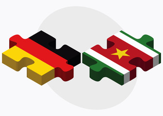 Obraz premium Germany and Suriname Flags