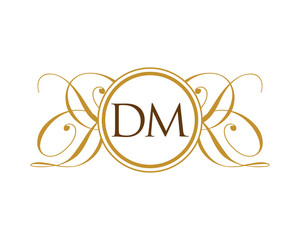 DM Luxury Ornament Initial Logo