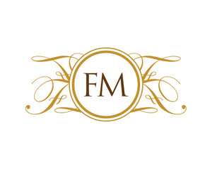 FM Luxury Ornament Initial Logo