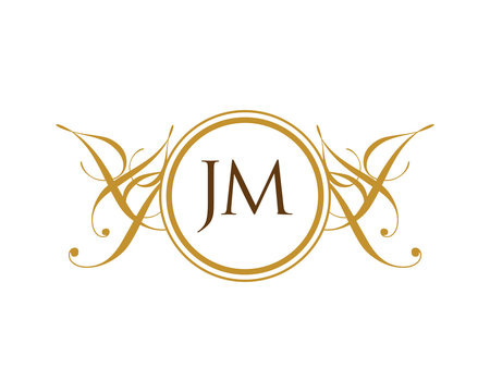 JM Luxury Ornament Initial Logo