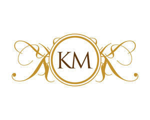 KM Luxury Ornament Initial Logo