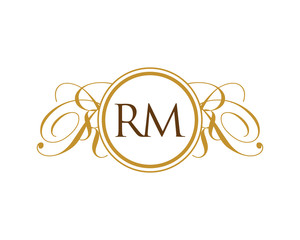 RM Luxury Ornament Initial Logo