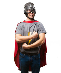 super hero man on white background