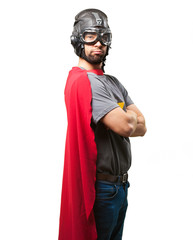 super hero man on white background