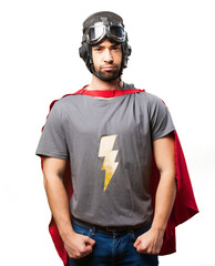 super hero man on white background