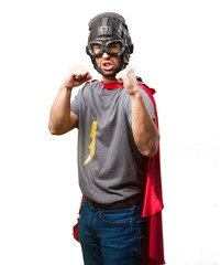 super hero man on white background