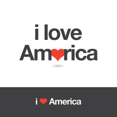 I love America. Editable logo vector design. 