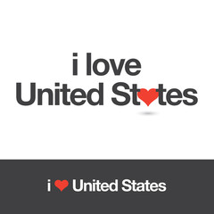 I love United States. Editable logo vector design. 