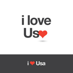 I love USA. Editable logo vector design. 