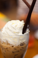 Dessert coffee with whipped cream