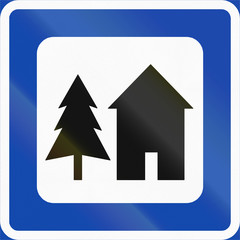 Official Norwegian service road sign - Hostel