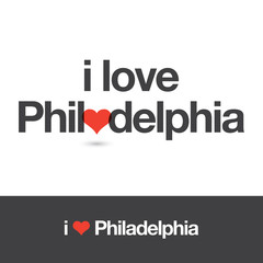 I love Philadelphia. City of United States of America. Editable logo vector design. 