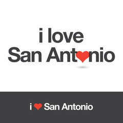 I love San Antonio. City of United States of America. Editable logo vector design. 