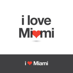 I love Miami. City of United States of America. Editable logo vector design. 