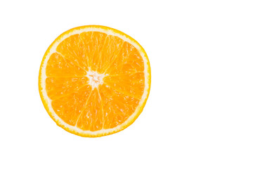 Isolated fresh half orange fruit on white background