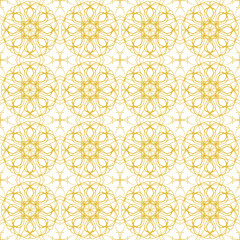 Gold seamless pattern. Vintage decorative elements. Hand drawn background. Islam, Arabic, Indian, ottoman motifs. Perfect for printing on fabric or paper.
