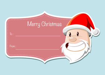 Christmas Label With Santa Claus Face