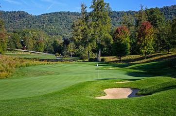Golf Course Green in Autumn