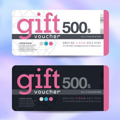 Obraz premium Gift voucher template with colorful pattern,Vector illustration