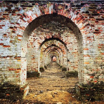 Fototapeta Ceglany korytarz