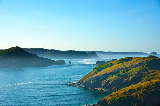Nature view of Kuta Beach, Lombok, Indonesia.