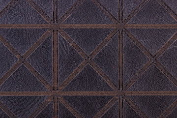 Closeup of black leather as background texture