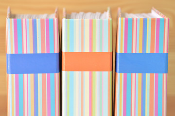 Colorful binder with blank label