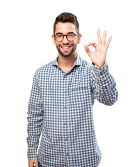 student man doing okay symbol