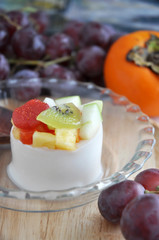 Soy Pudding with Fresh Fruits