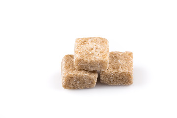 brown sugar cubes isolated