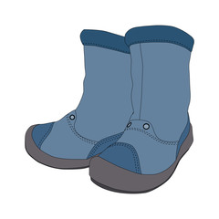 Boys boots on white background 