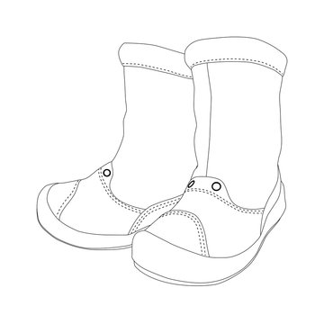 Baby boots on white background 