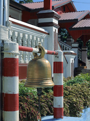 Fototapeta na wymiar Buddhist ritual Gong in the temple of Thailand