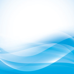 light blue abstract background with transparent folding waves. v