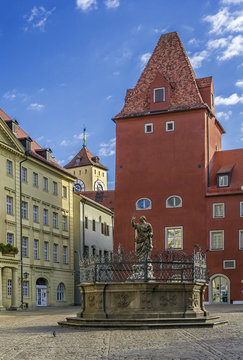 Haidplatz Square in Regensburg, Germany