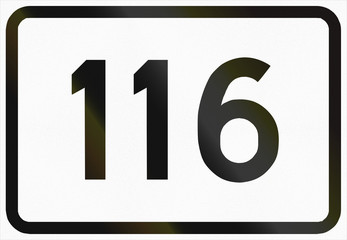 Norwegian road sign - County road 116