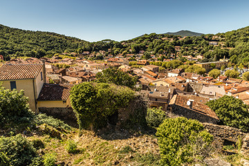 Fototapeta na wymiar Beautiful View On The City Of Collobrieres-France