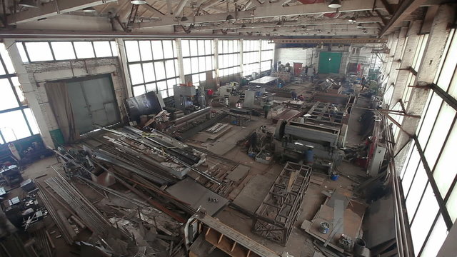 Metallurgical production. Factory with many machines